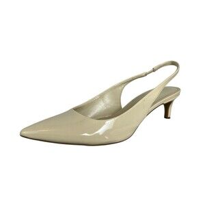 Calvin Klein Cream Dainty Pointed Low Heel Slingback Pumps  Size 10  Officecore